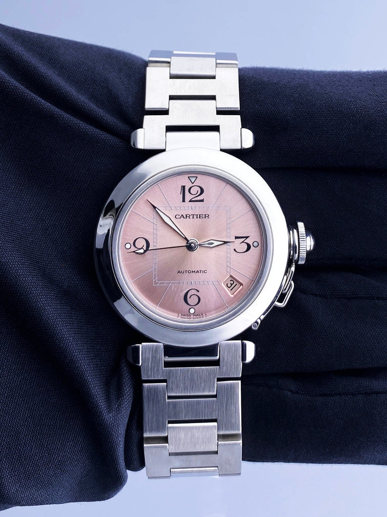 Cartier Pasha 2324 Pink Dial Steel Ladies Watch