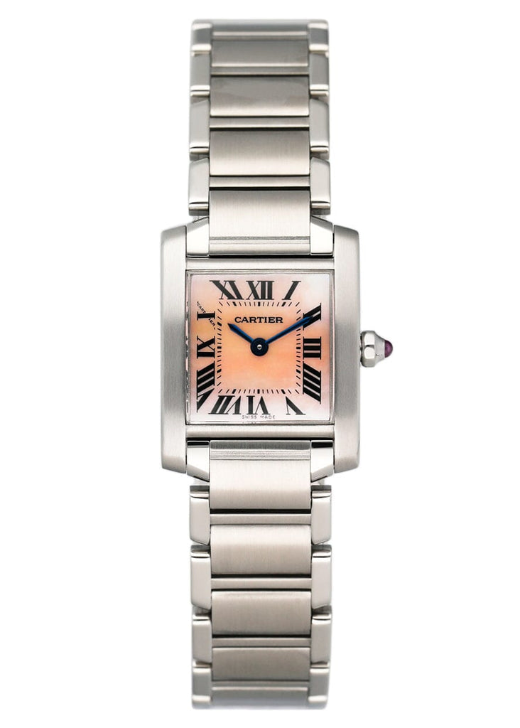 Cartier Tank Francaise W51028Q3 MOP Steel Ladies Watch Box Papers