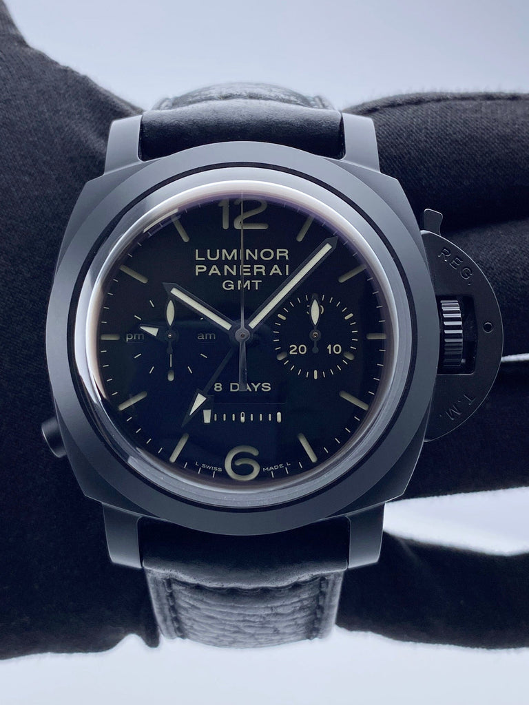 Panerai Luminor 1950 PAM00317 Chrono Monopulsante 8 Days Mens Watch Box Papers