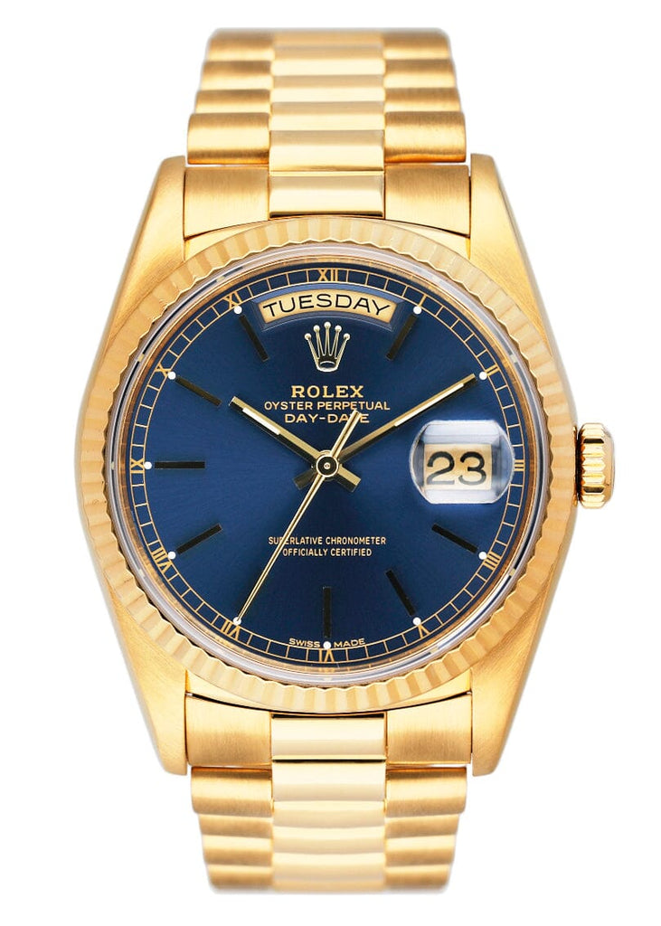 Rolex oyster perpetual clearance day date blue dial