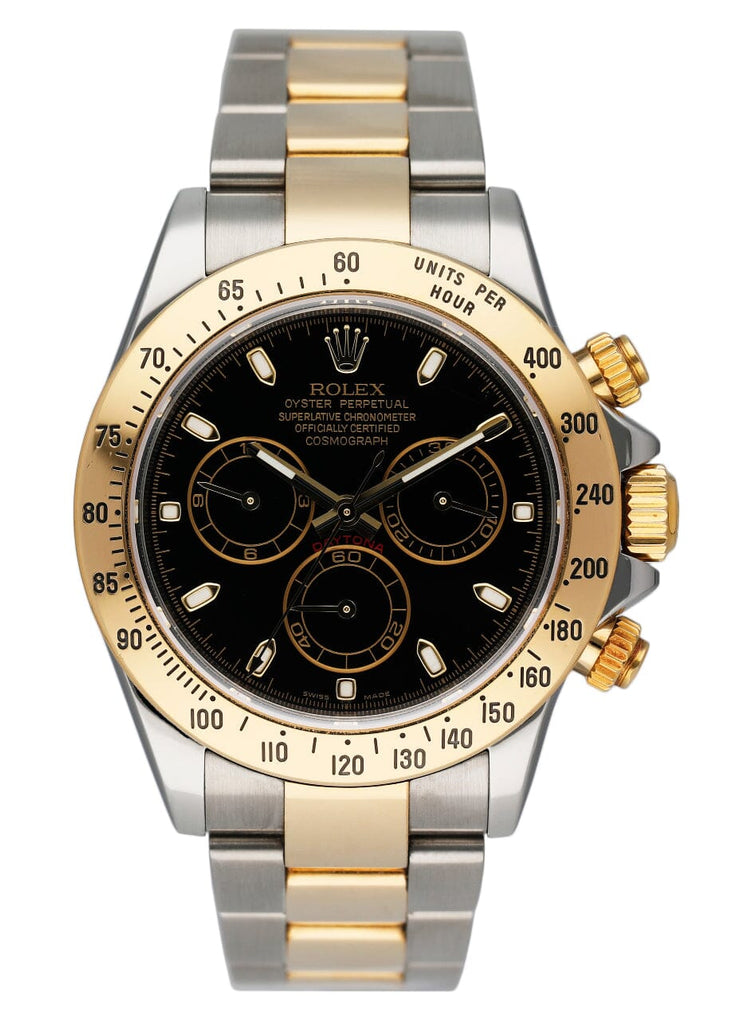 Rolex Daytona 116523 Black Dial Two Tone Mens Watch Box Papers