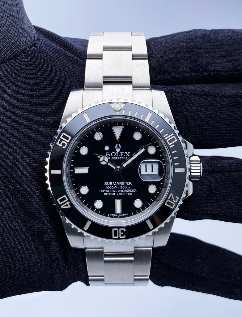 Rolex submariner date black dial men's watch clearance 116610ln