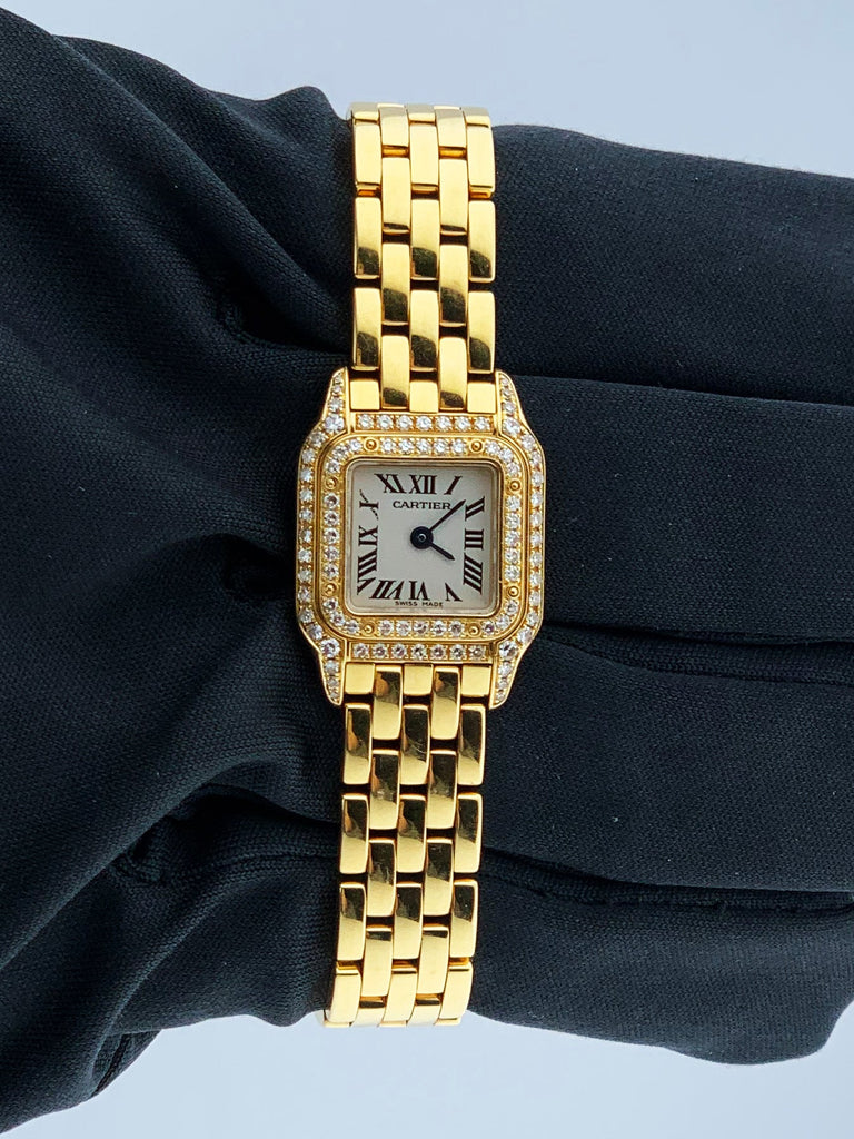 Cartier Panthere Mini 2360 18K Yellow Gold Diamond Set Ladies Watch