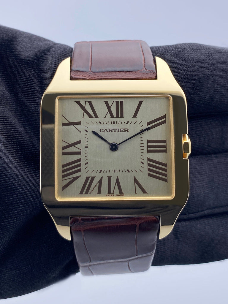 Cartier Santos Dumont W2006851 Large 18k Yellow Gold Mens Watch