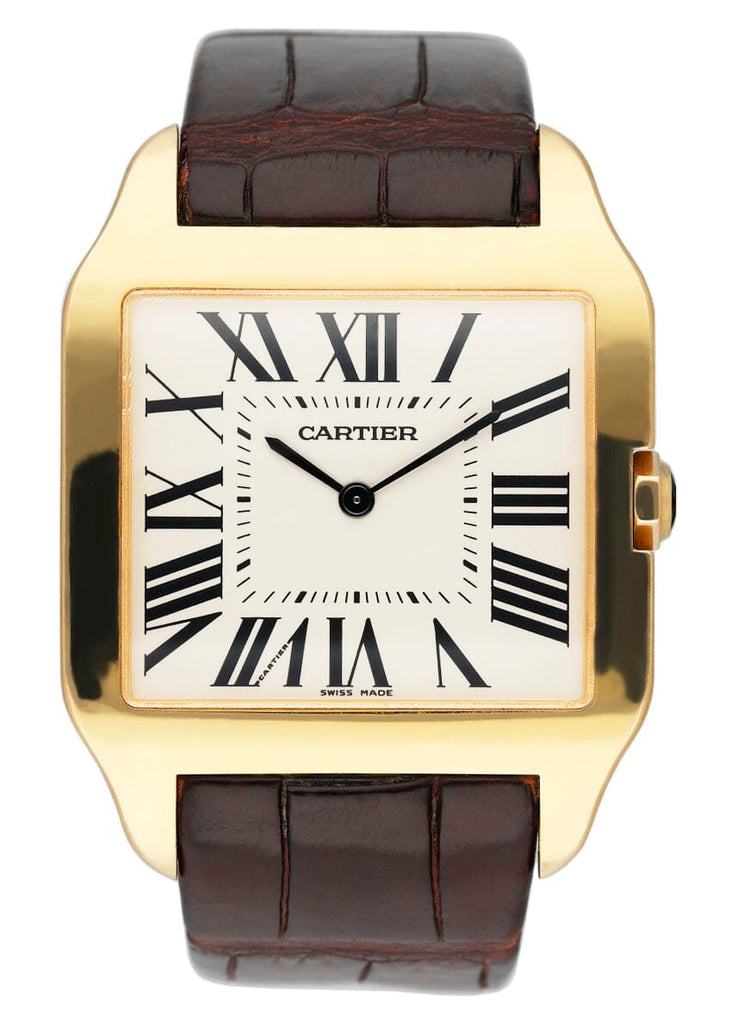 Cartier Santos Dumont W2008751 Large 18k Yellow Gold Mens