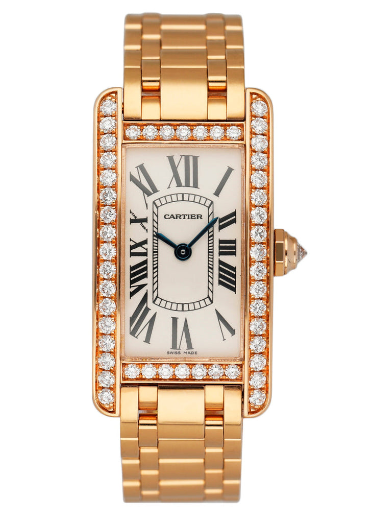 WB7079M5 Cartier Tank Americaine 18K Rose Gold Bracelet Watch