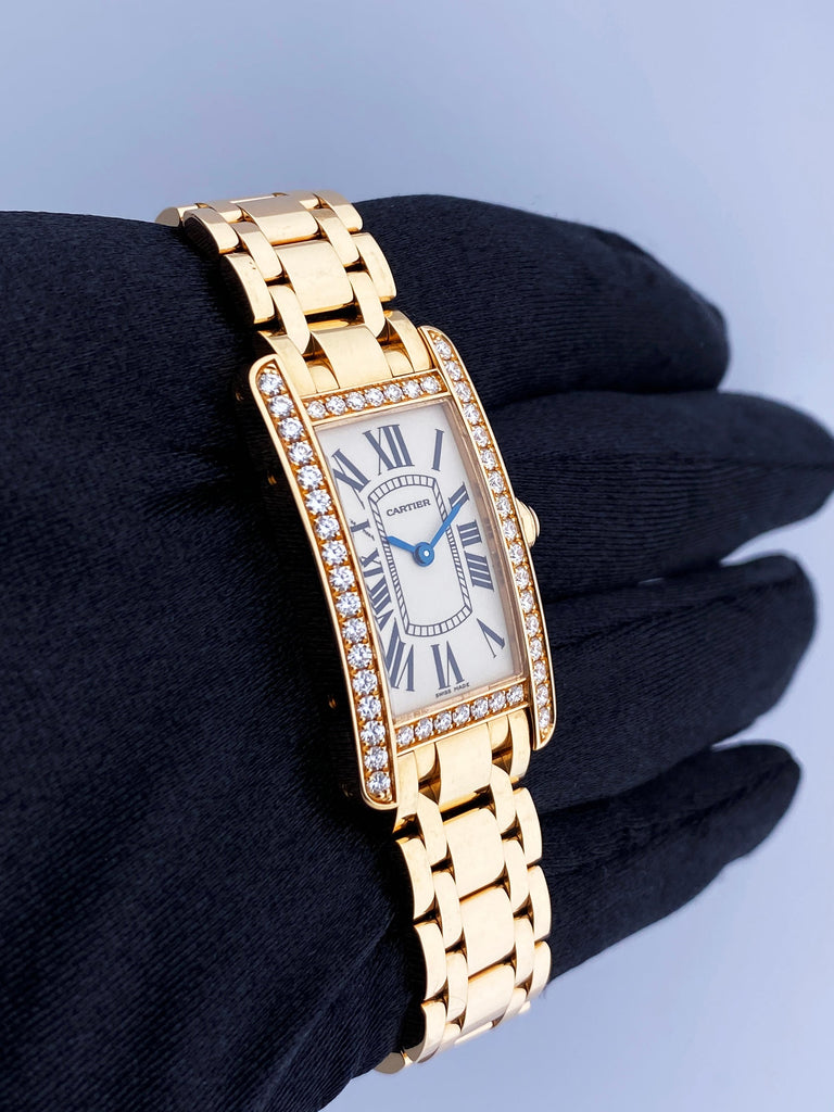 WB7079M5 Cartier Tank Americaine 18K Rose Gold Bracelet Watch