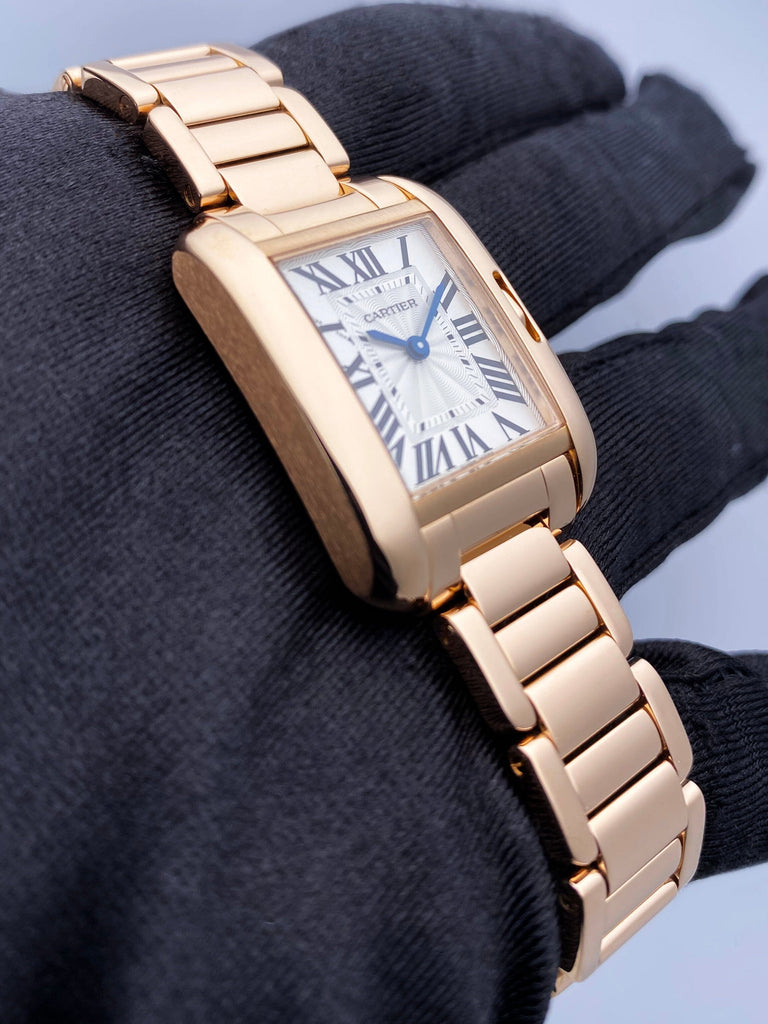 Pre-Owned Cartier Tank Anglaise 18k Rose Gold Quartz Watch