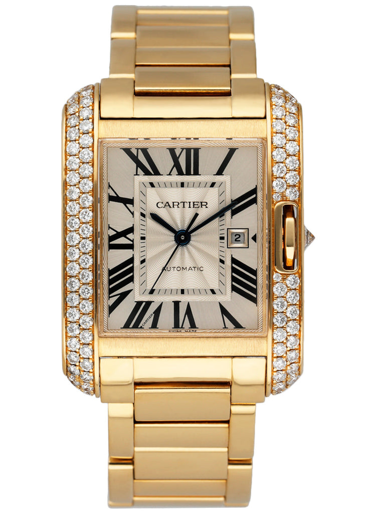 Cartier tank discount anglaise with diamonds