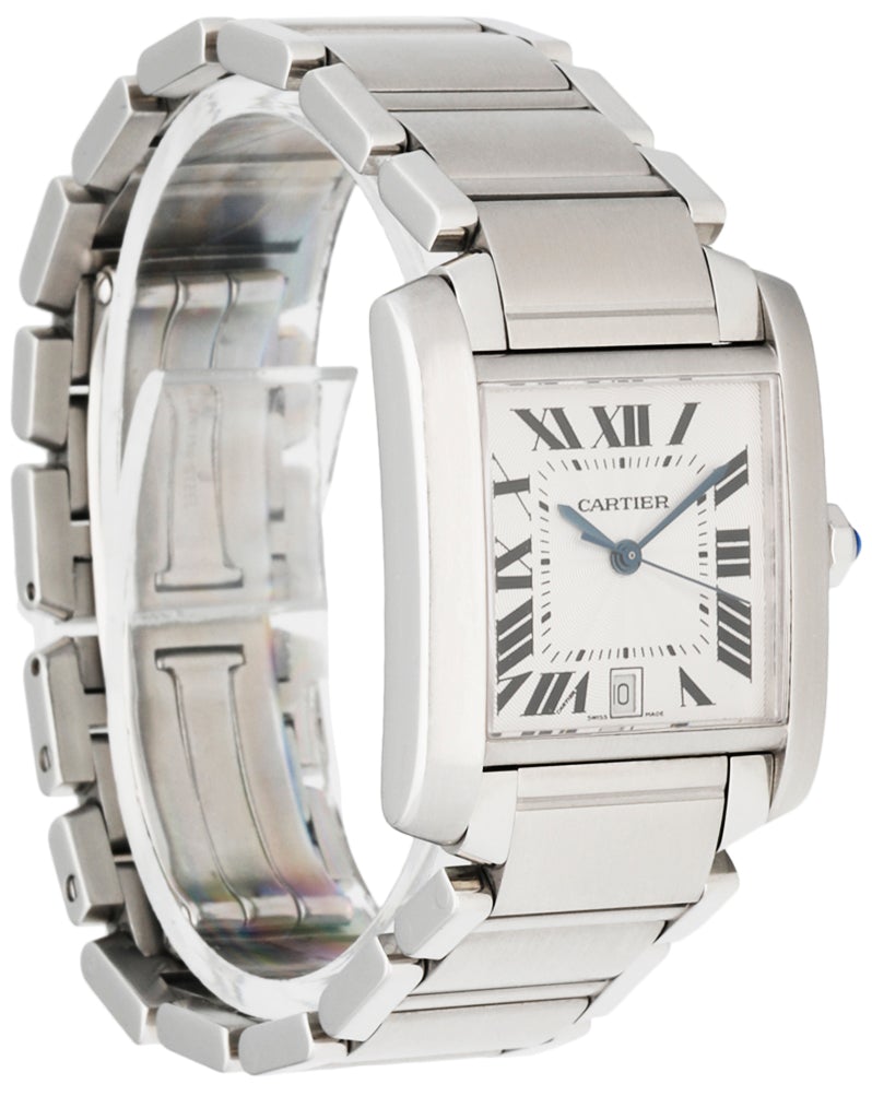 Reference 2366 Tank Française, A white gold and diamond-set automatic  wristwatch with bracelet and date, Circa 2005, Fine Watches, 2023