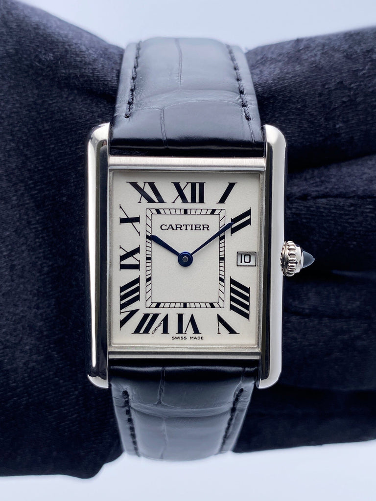 Cartier tank louis white gold best sale