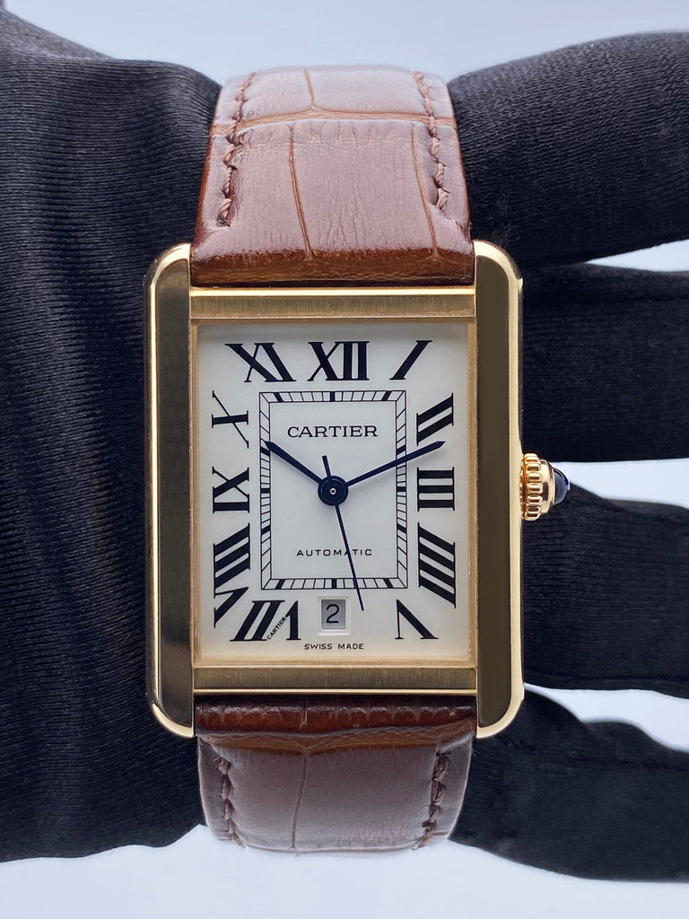 Cartier Tank Solo XL W5200026 18K Rose Gold Mens Watch Box Papers