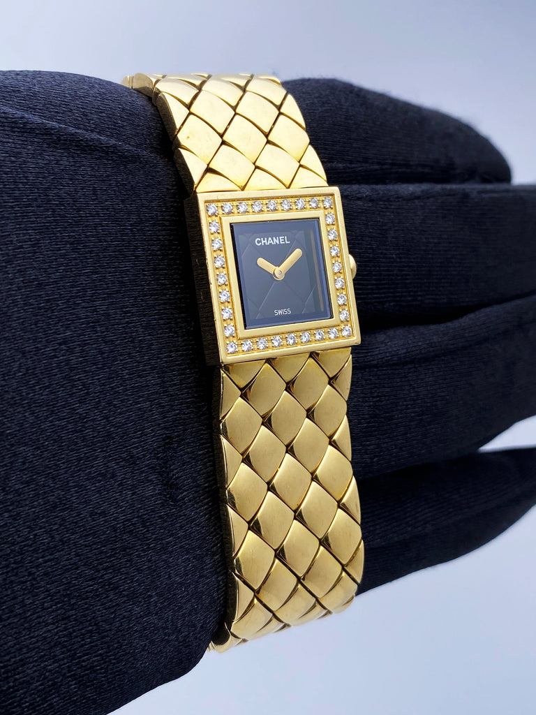 Chanel Matellasse Diamond Bezel 18K Yellow Gold Ladies Watch