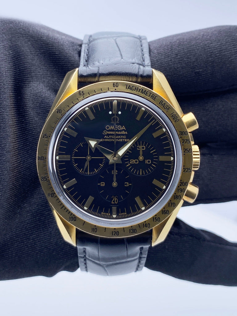 Omega Speedmaster Broad Arrow 3651.50.31 Yellow Gold Mens Watch