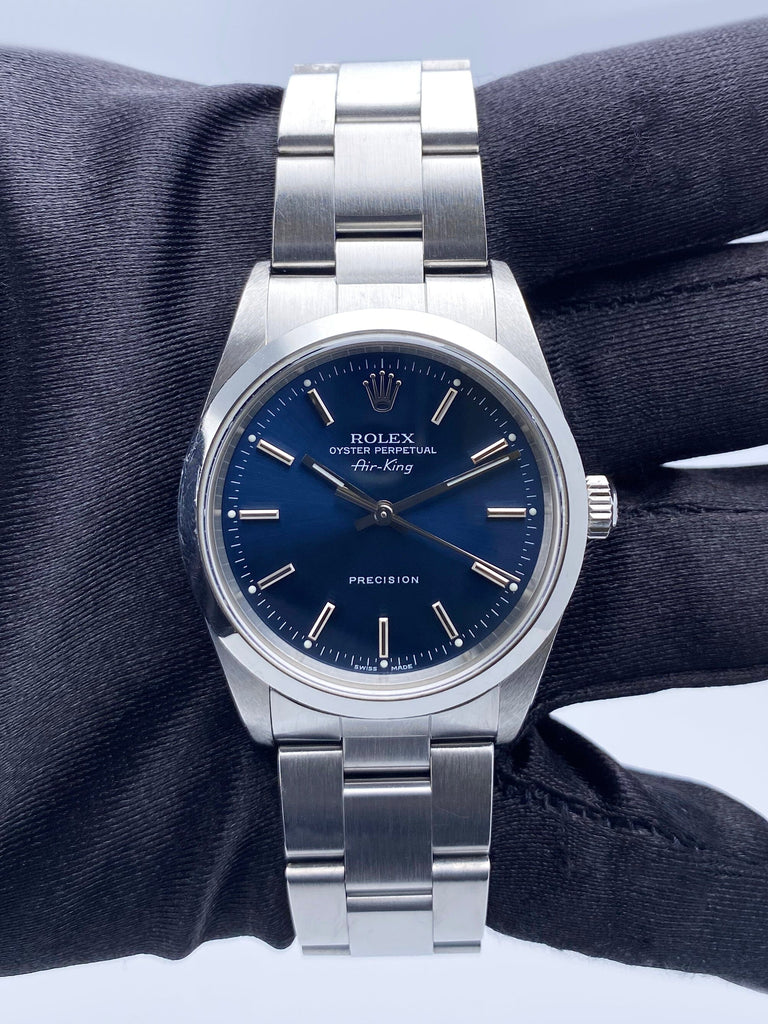 Rolex air king 2024 14000m blue dial