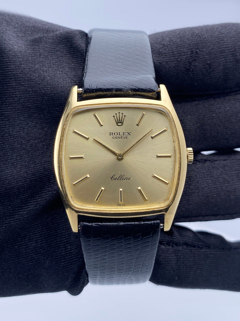 Rolex Cellini 3805 Champagne Dial 18K Yellow Gold Mens Watch