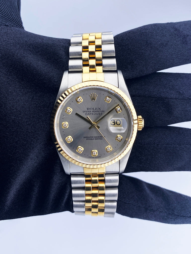 Rolex Datejust Silver Dial 16233 Wristwatch for Sale