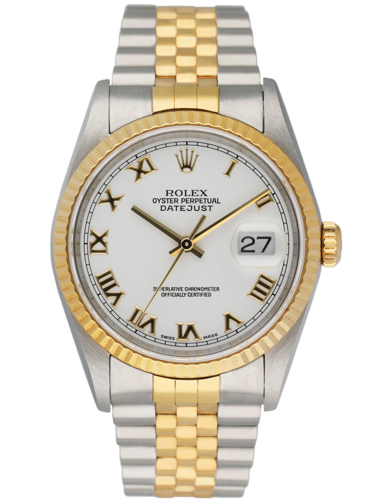 Rolex datejust shop gold white face