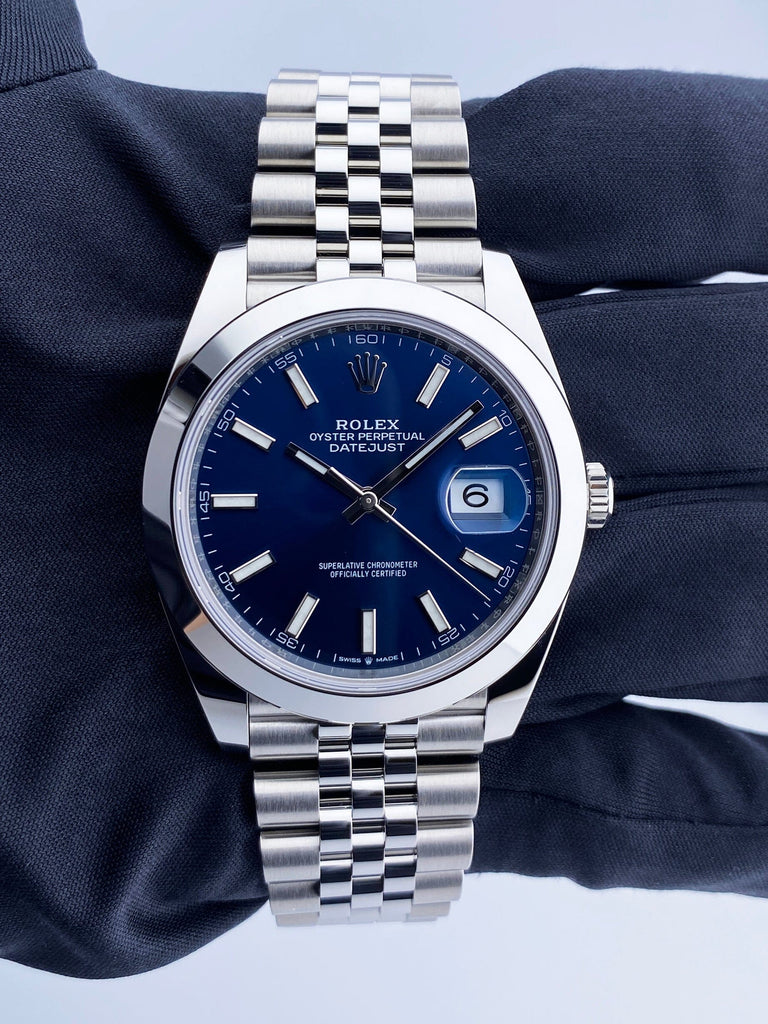 Rolex datejust 41 shop blue dial price