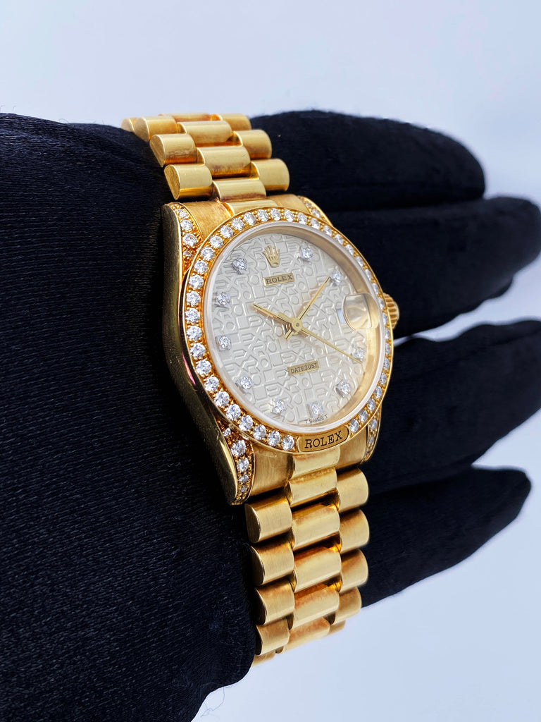 Reference 69158 Lady DateJust  A yellow gold and diamond-set