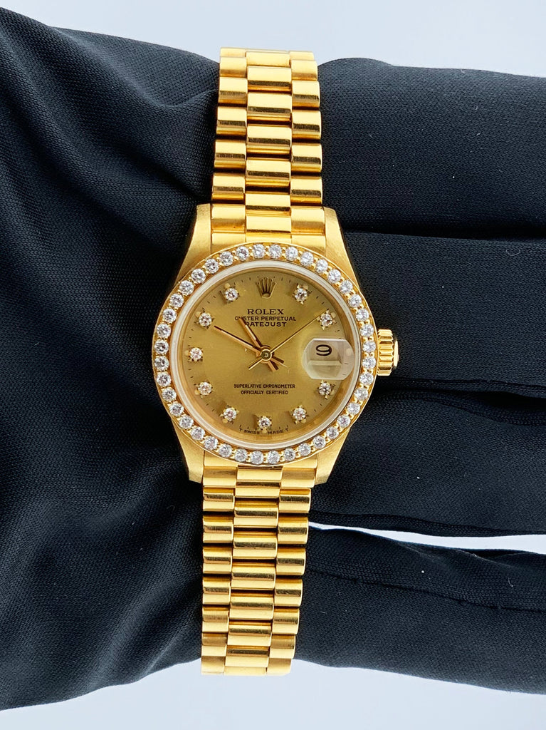 Rolex Datejust 69138 Diamond Dial Bezel Ladies Watch