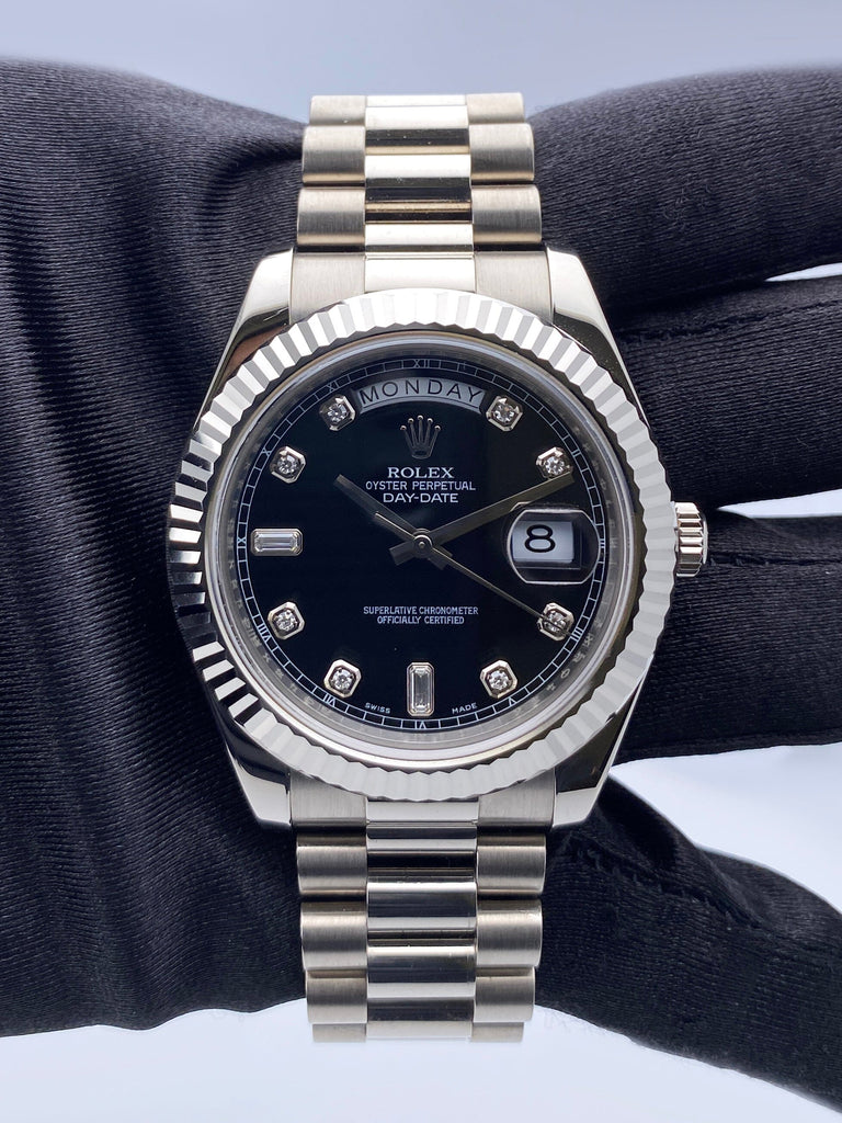 Rolex day date outlet silver black face