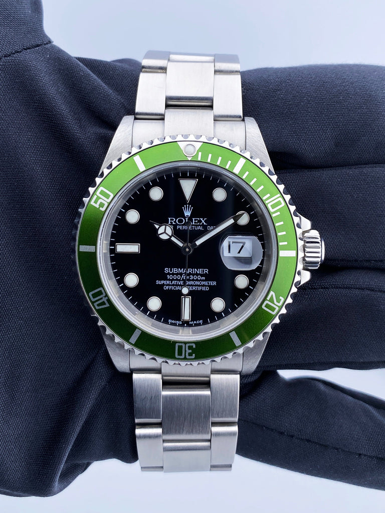ROLEX Submariner LV "Kermit" - Flat 4 - 2004 - Y serial - Box and  Papers