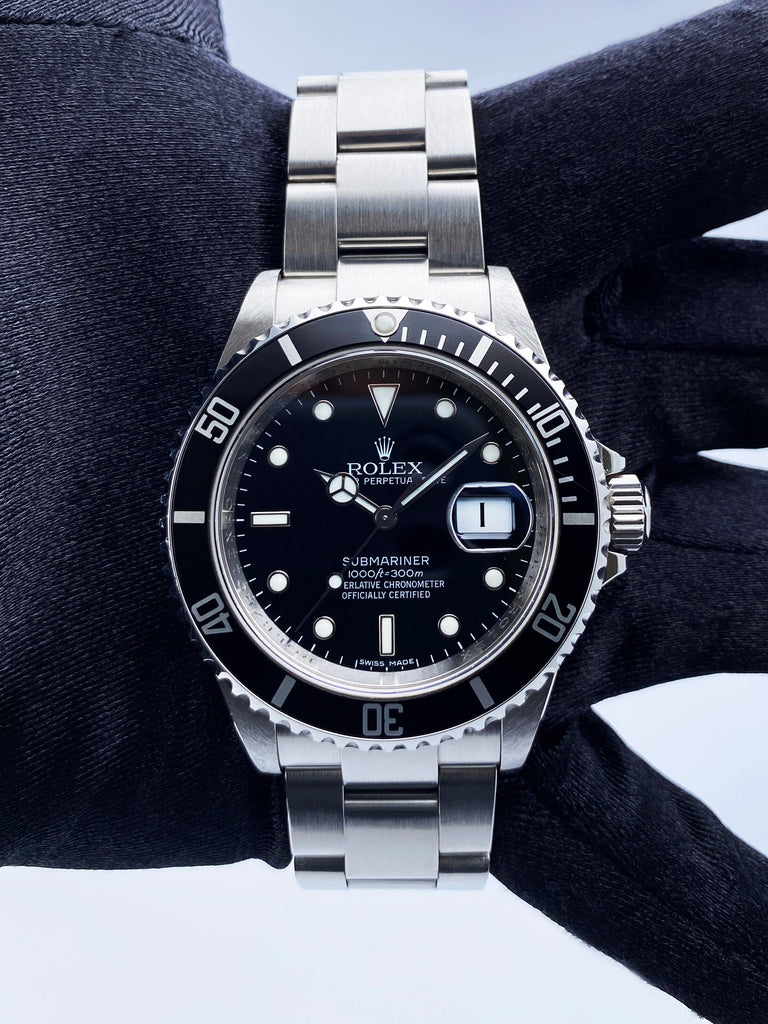 Rolex Submariner Date REHAUT Stainless Steel Automatic Oyster 16610 Watch  MSERIAL