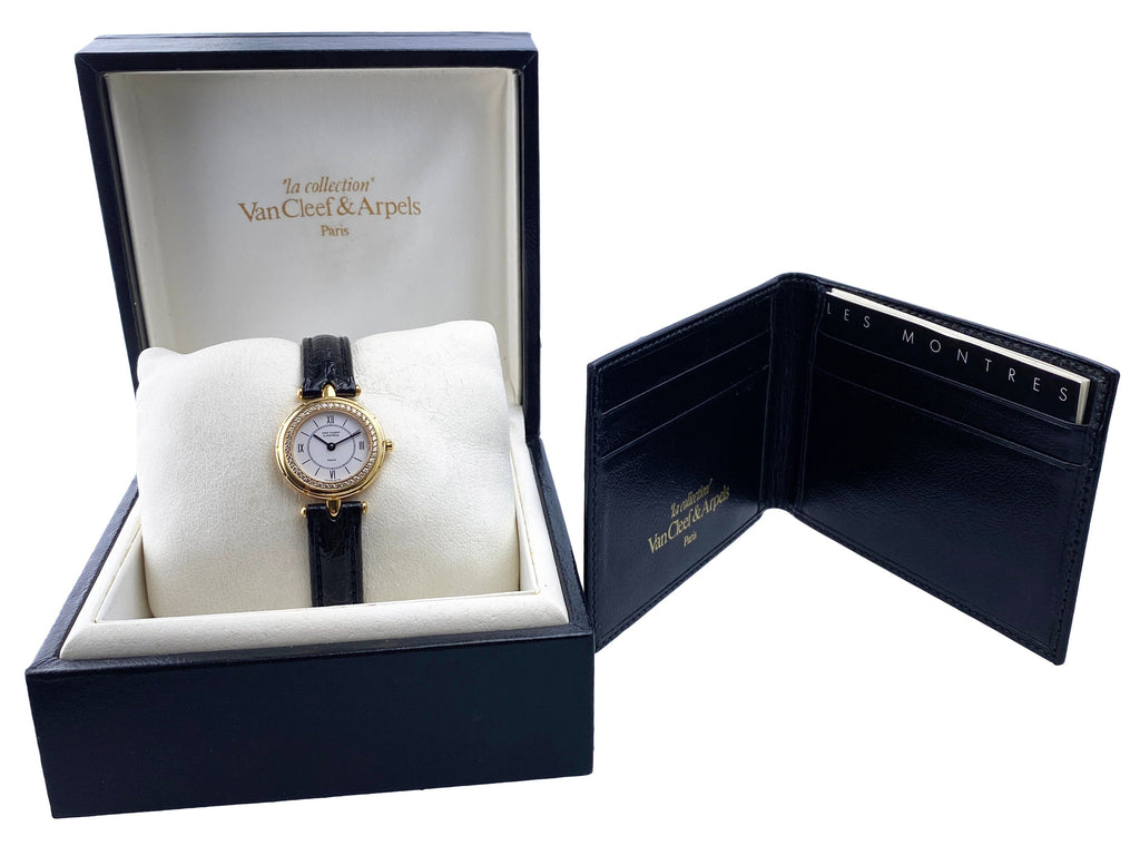 Van Cleef & Arpels La Collection 13607B1 Diamond 18K Yellow Gold Ladies  Watch With Box