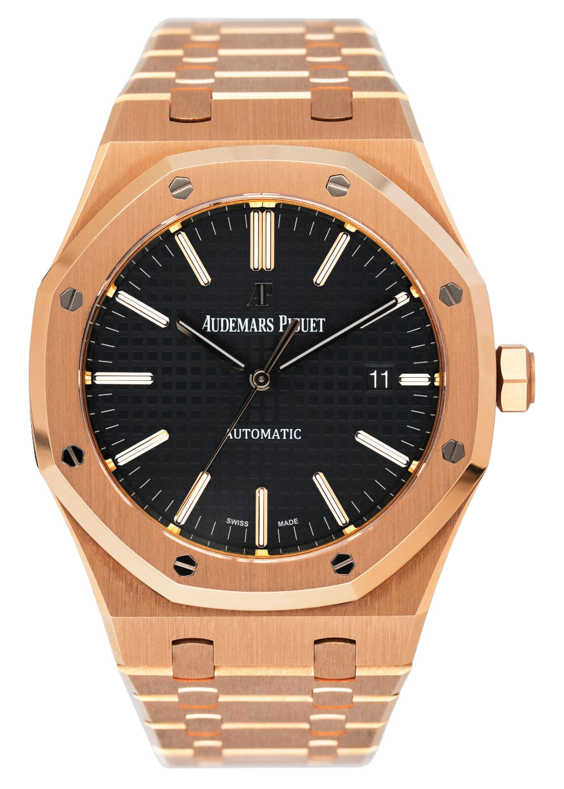 Royal oak rose gold black dial sale