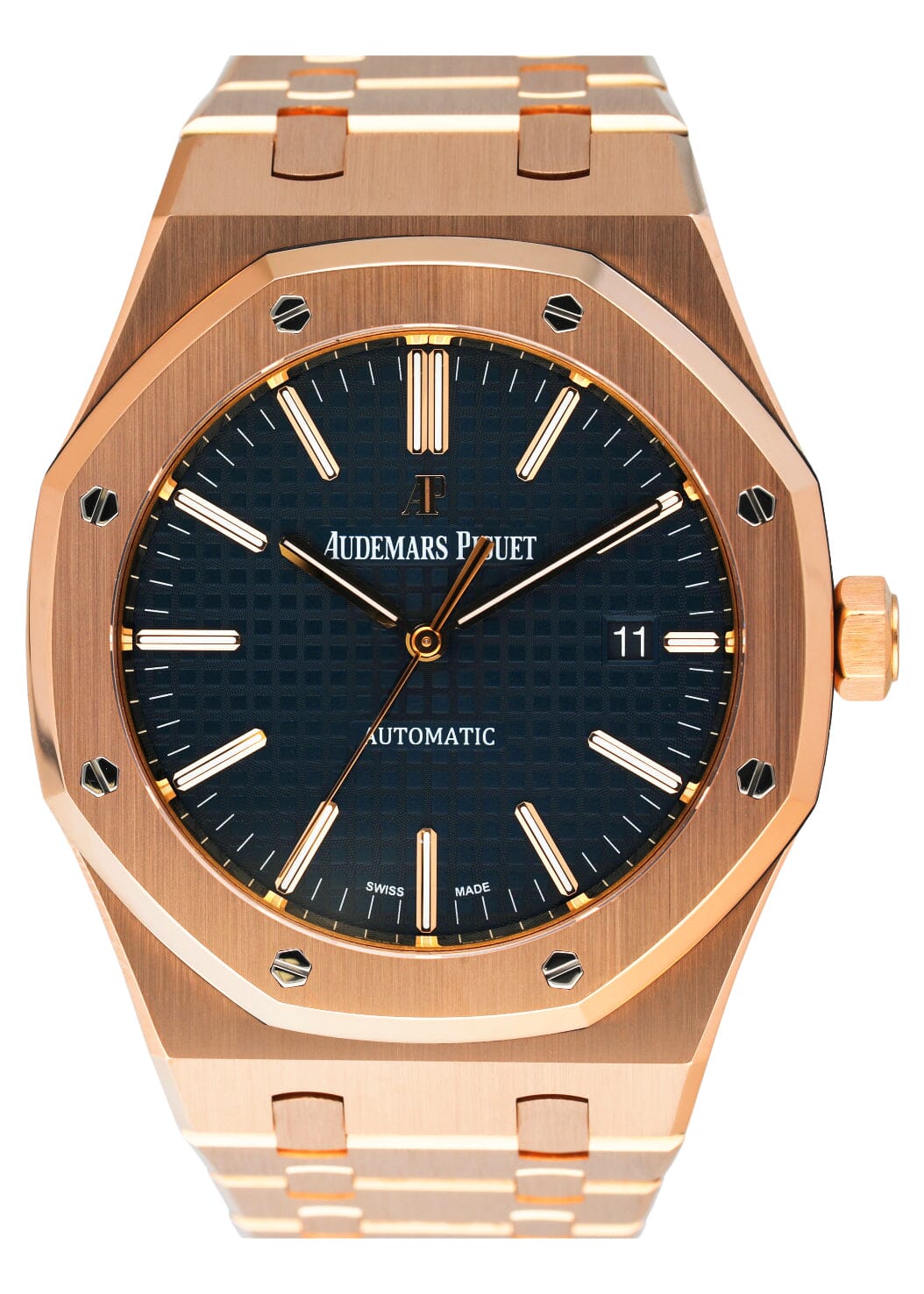 Ap royal oak on sale rose gold blue dial