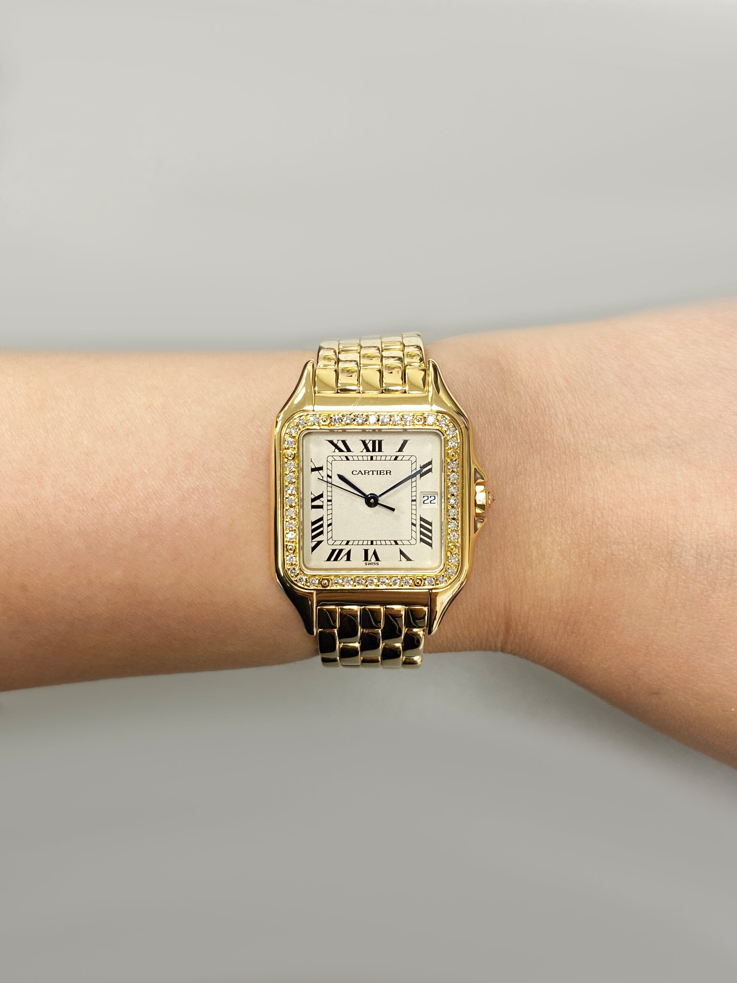 Cartier Panthere Large 883969 Diamond 18K Yellow Gold Watch