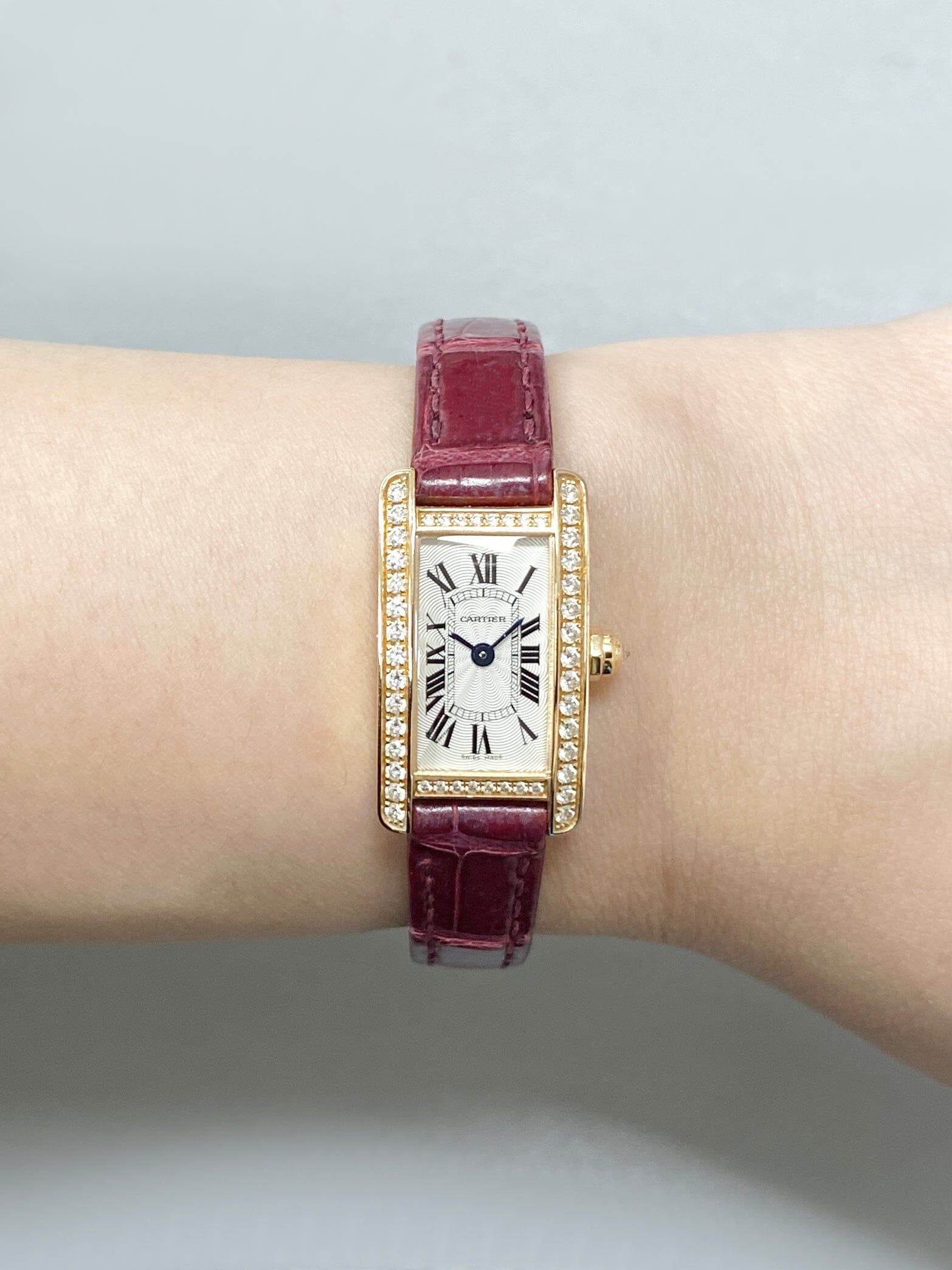 Cartier Tank Americaine Mini WB710014 18K Rose Gold Ladies Watch