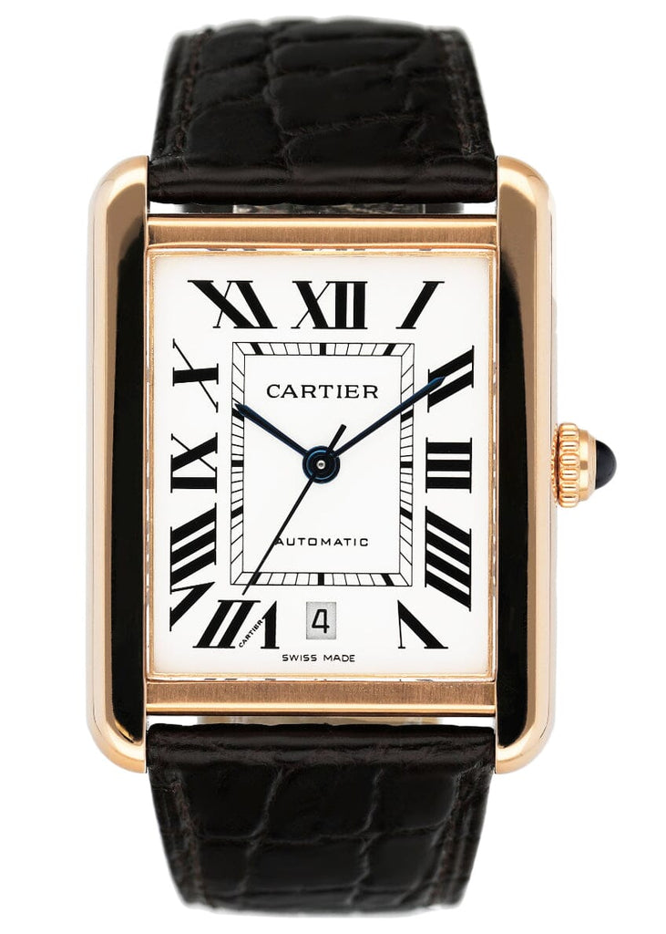 Cartier Tank Solo XL W5200026 18K Rose Gold Mens Watch Box Papers