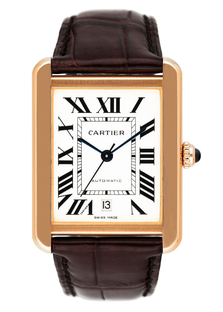 Cartier Tank Solo XL W5200026 18K Rose Gold Mens Watch Box Papers