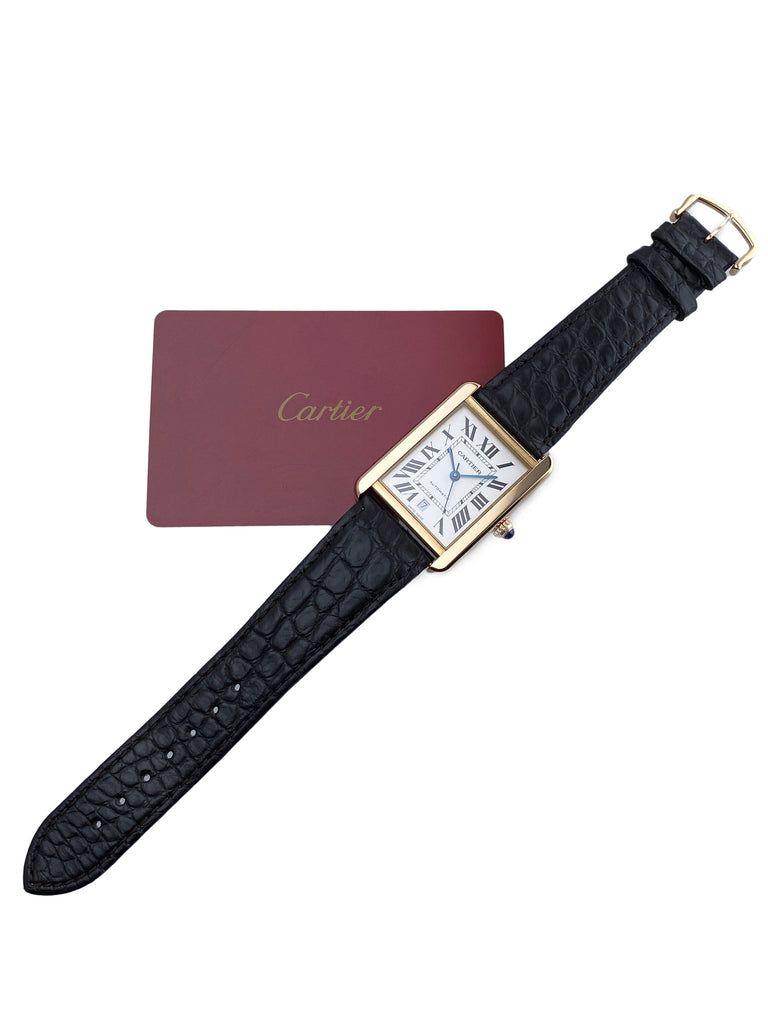 Cartier Tank Solo XL W5200026 18K Rose Gold Mens Watch Box Papers