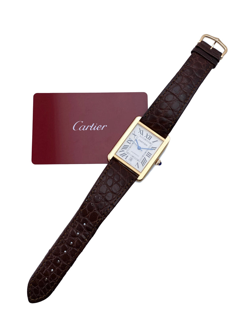 Cartier Tank Solo XL W5200026 18K Rose Gold Mens Watch Box Papers