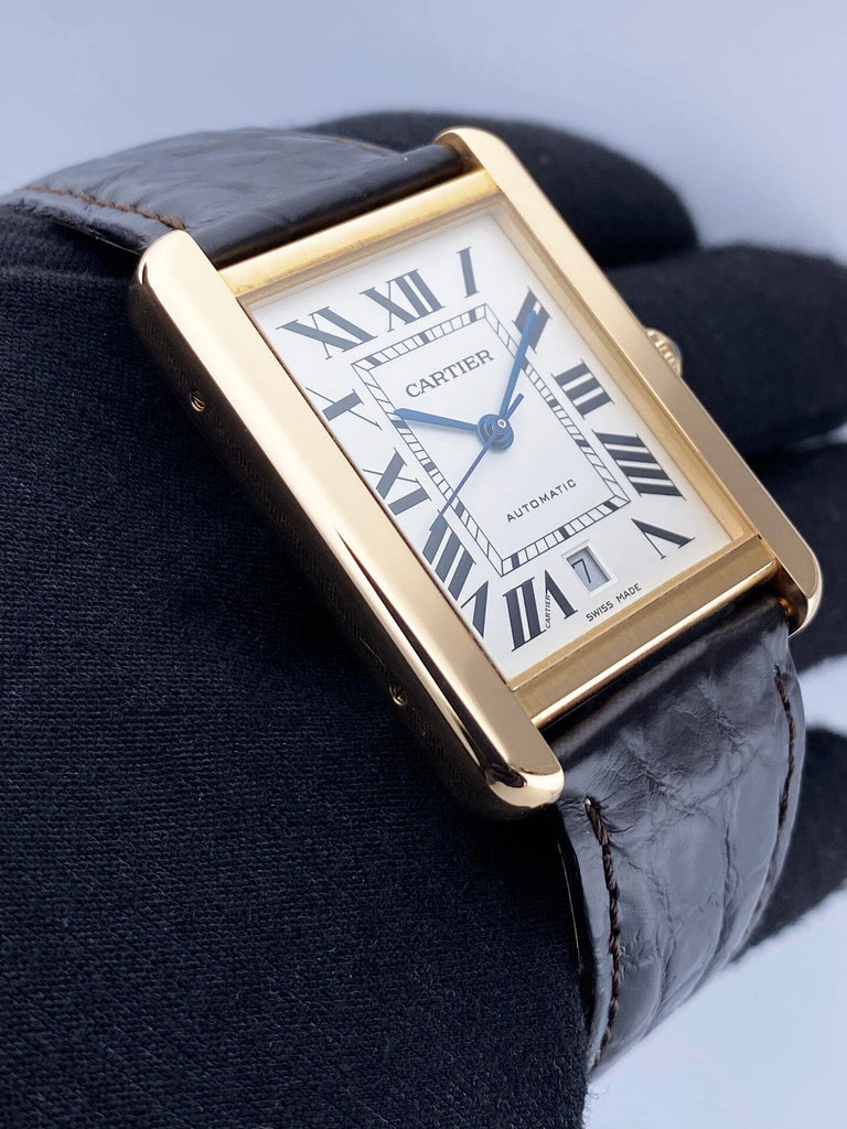 Cartier Tank Solo XL W5200026 18K Rose Gold Mens Watch Box Papers