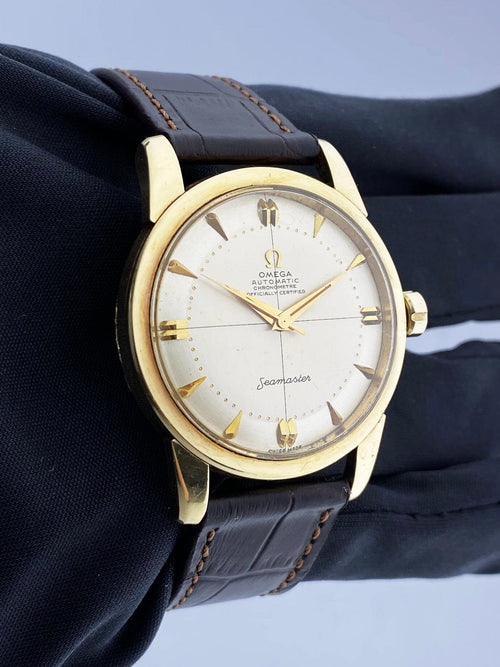 Omega Seamaster Chronometre 18K Yellow Gold Mens Watch