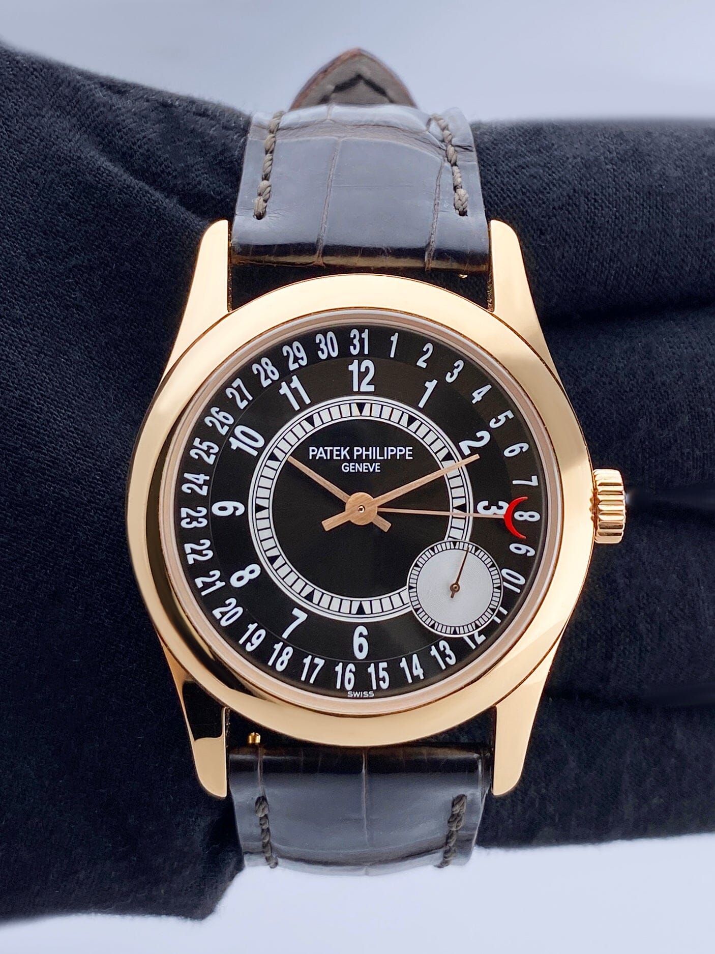 Patek Philippe Calatrava 6000R Brown Dial 18K Rose Gold Mens Watch