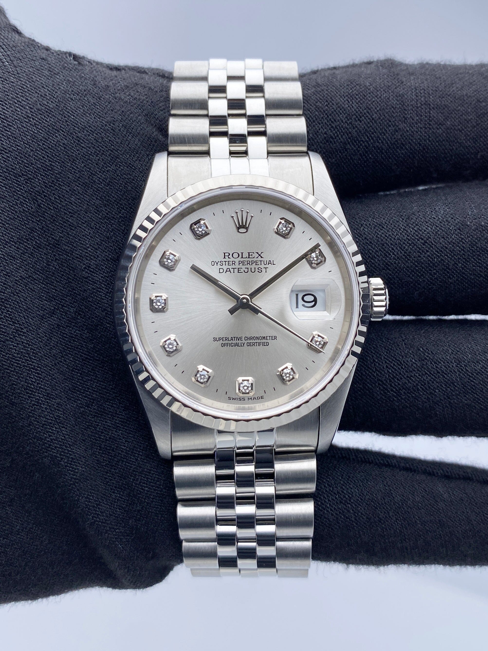 Rolex Datejust 16234 Diamond Dial Mens Watch