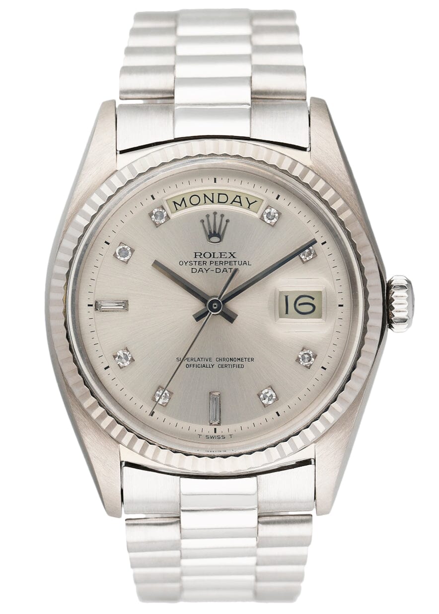 Rolex Day Date 1803 Diamond 18K White Gold Mens Watch