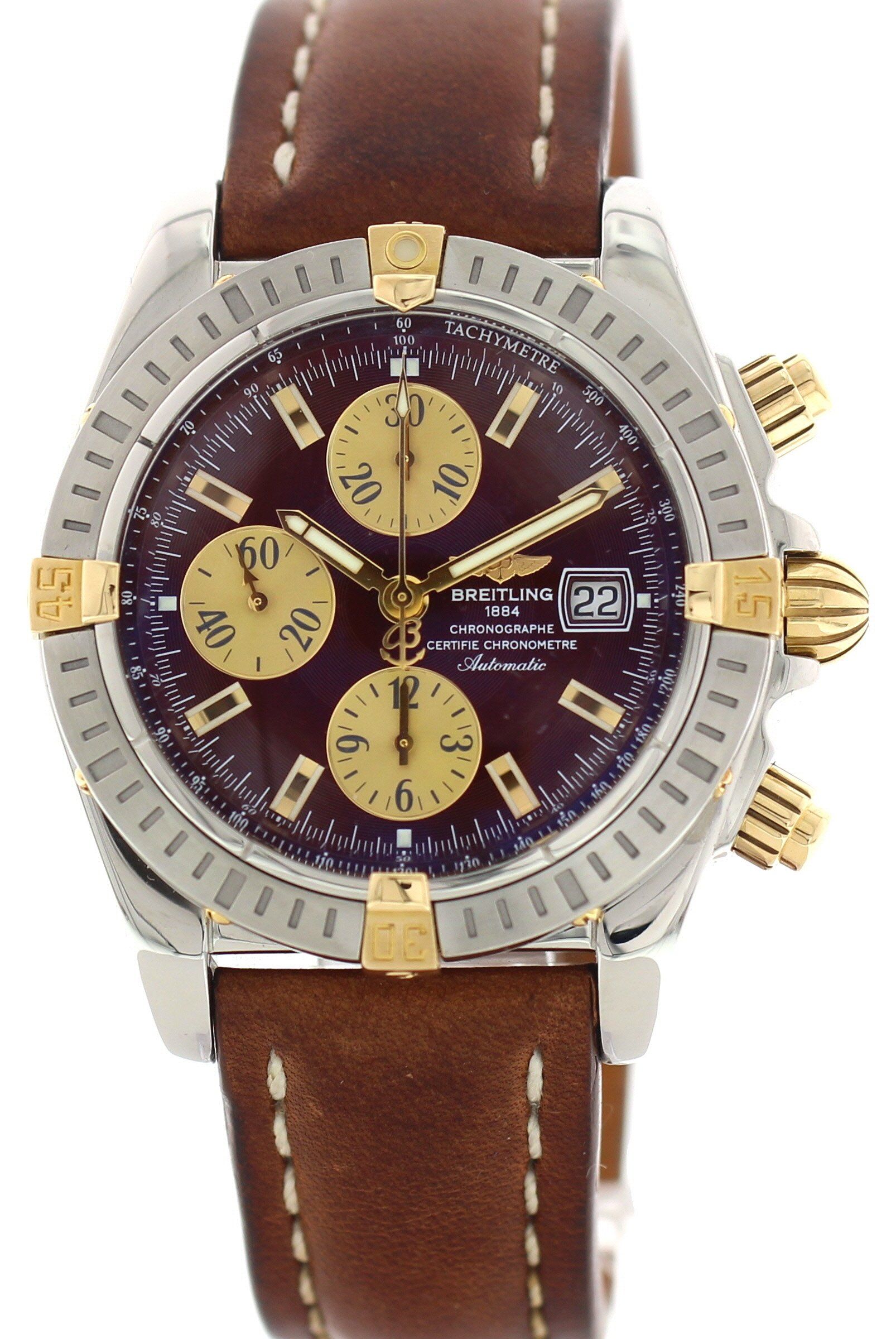 Breitling Chronomat B13356 18k Yellow Gold Stainless Steel