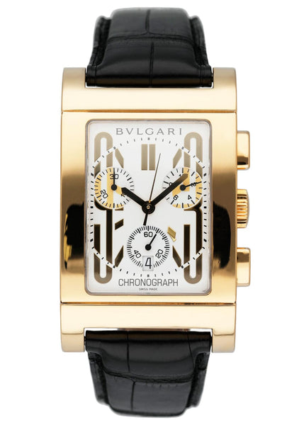 Bvlgari Rettangolo RTC 49 G 18K Yellow Gold Mens Watch