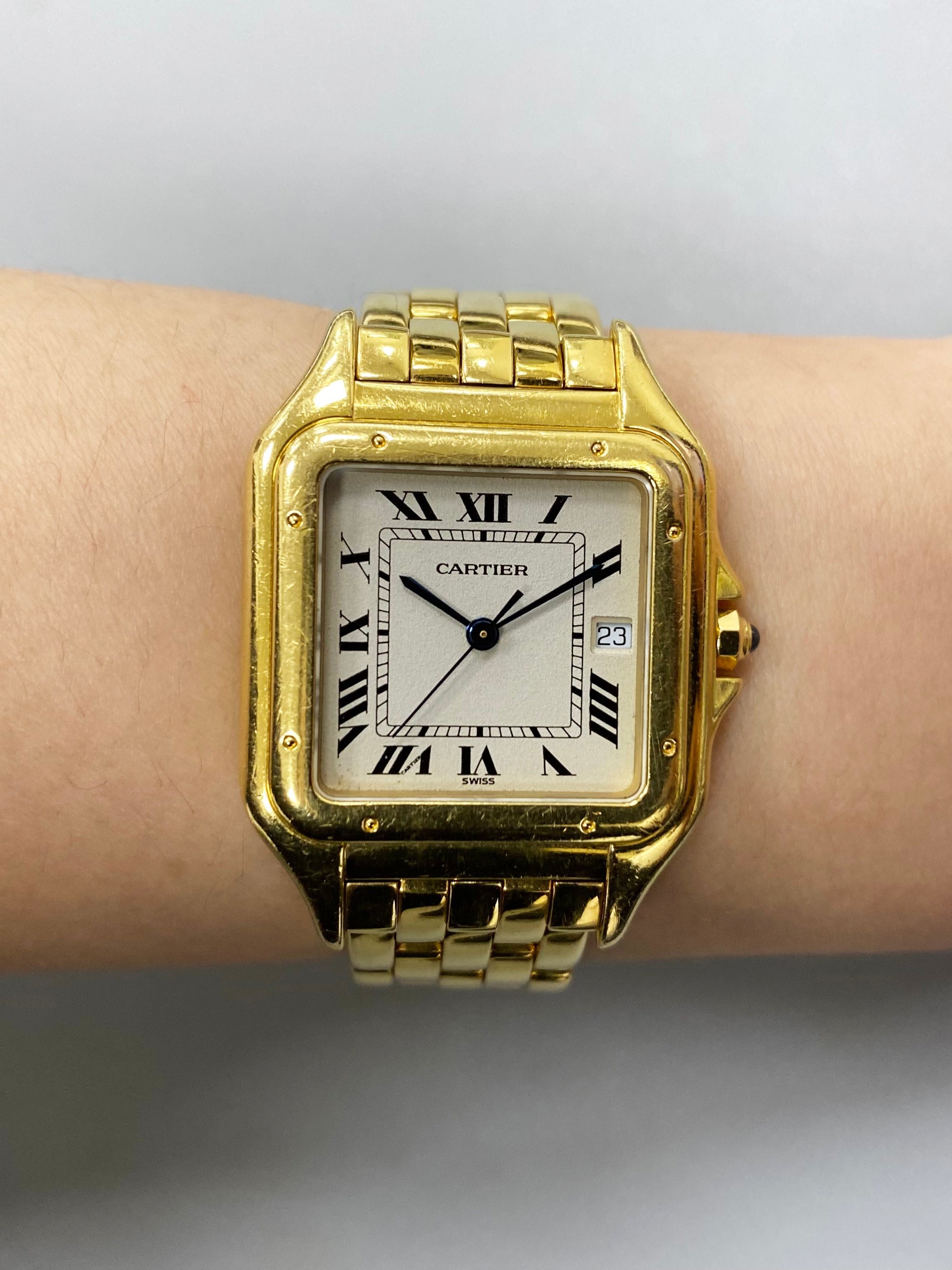 Mens gold cartier panthere watch hotsell