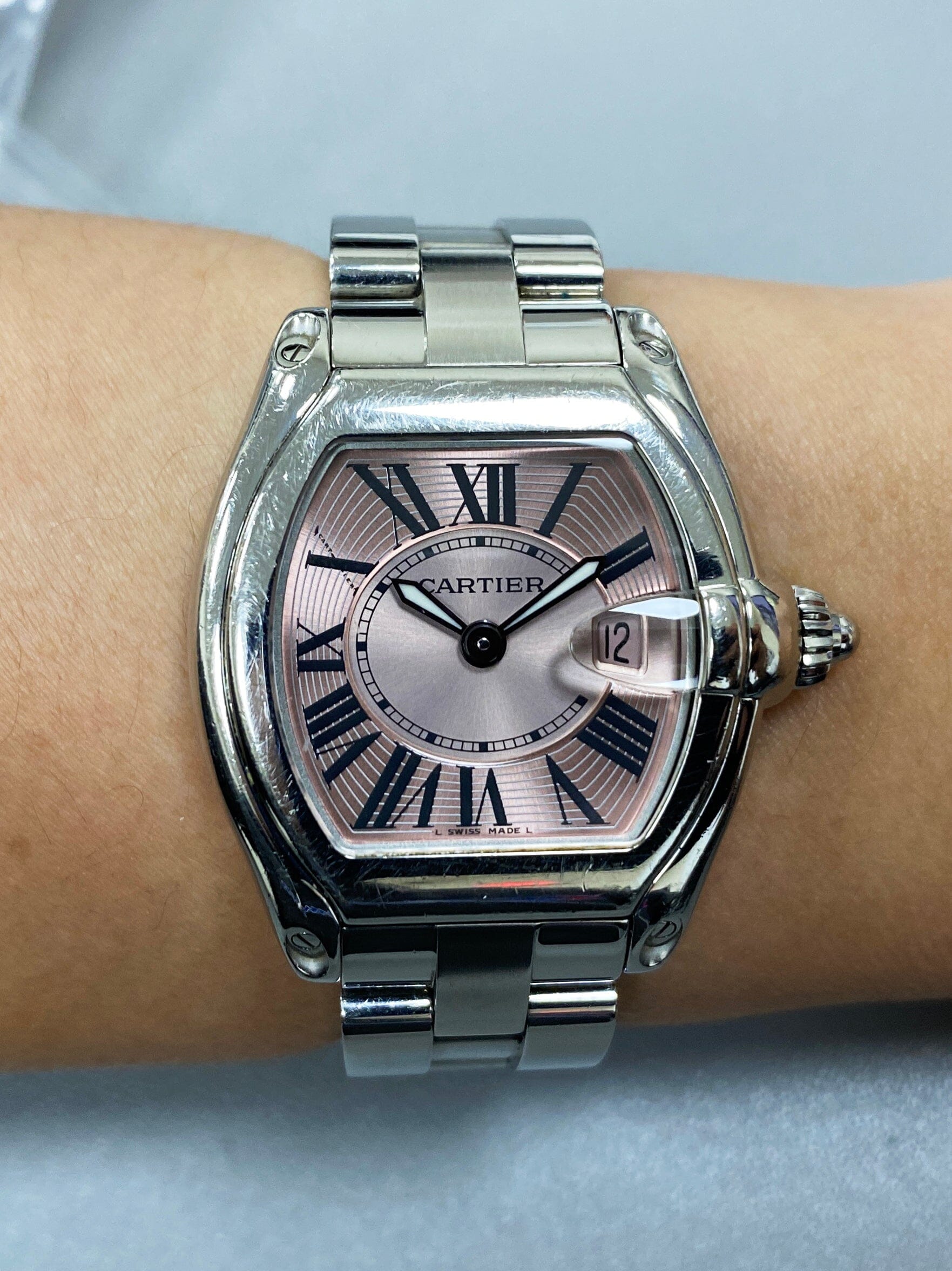 Cartier roadster pink ladies watch hotsell