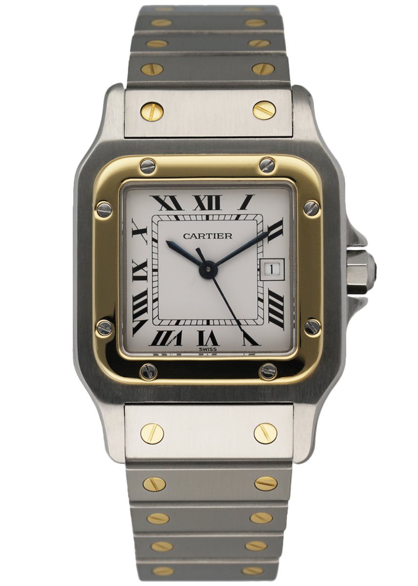 Cartier santos two hot sale tone mens