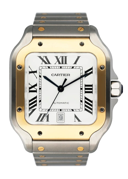 Cartier Santos De Cartier Watch Large Model, Automatic Movement, Steel,  Interchangeable Metal And Leather Bracelets WSSA0018 | Watches Of  Switzerland US