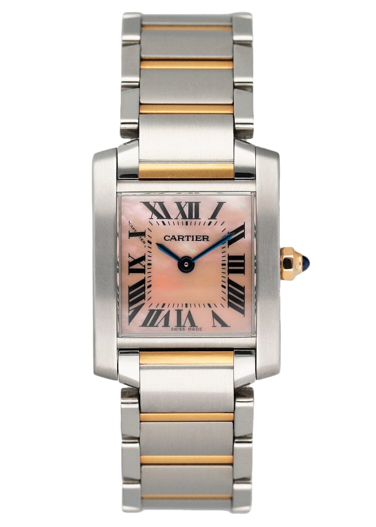 Cartier Tank Francaise W51027Q4 MOP Two Tone Rose Gold Ladies Watch Bo