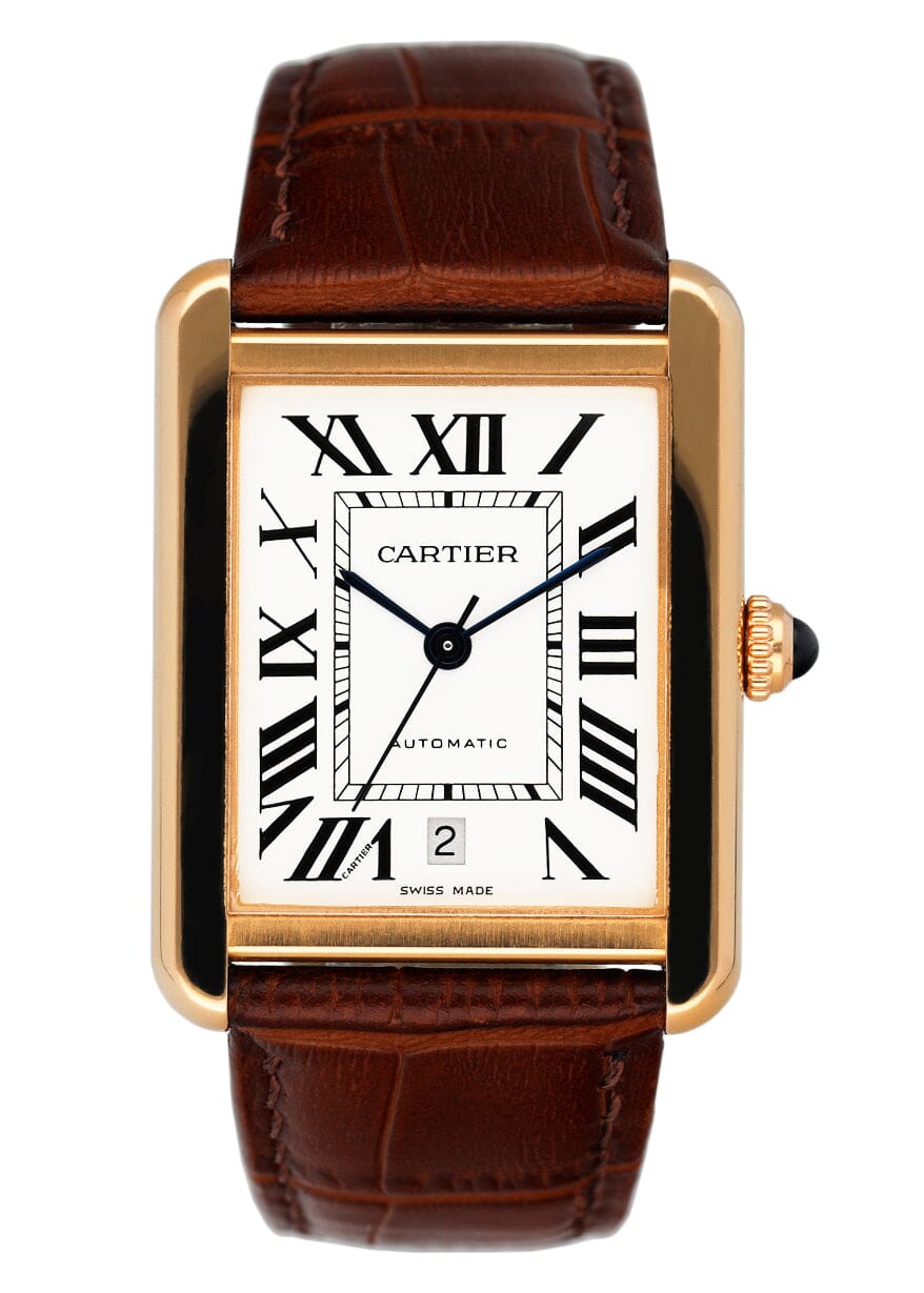 Cartier Tank Solo XL W5200026 18K Rose Gold Mens Watch Box